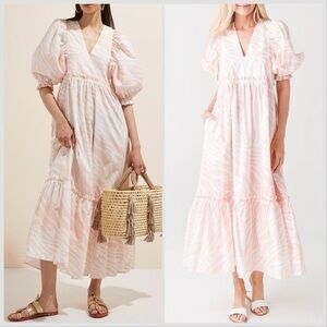 Hunter Bell Palmer Dress Pink Zebra Print Sz S